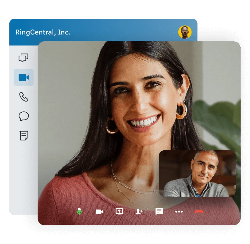 Videochamada de duas pessoas através da aplicação RingCentral