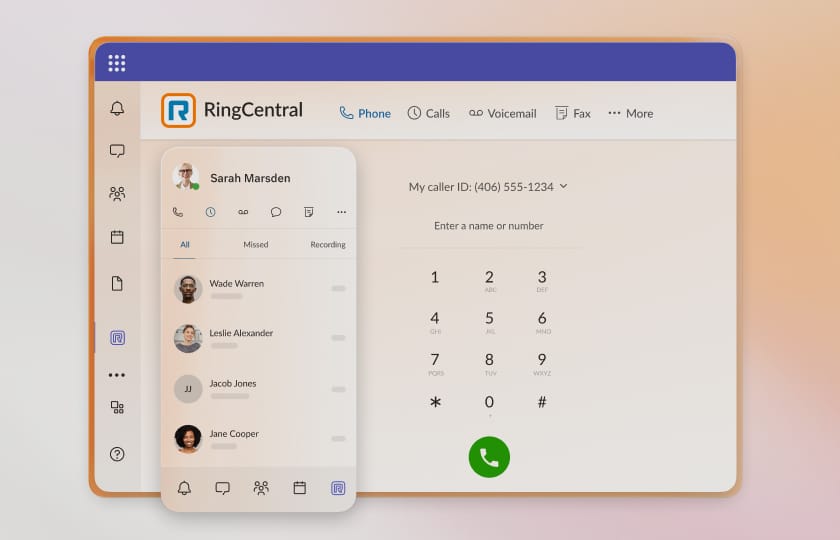 Microsoft Teams integrated with RingCentral app