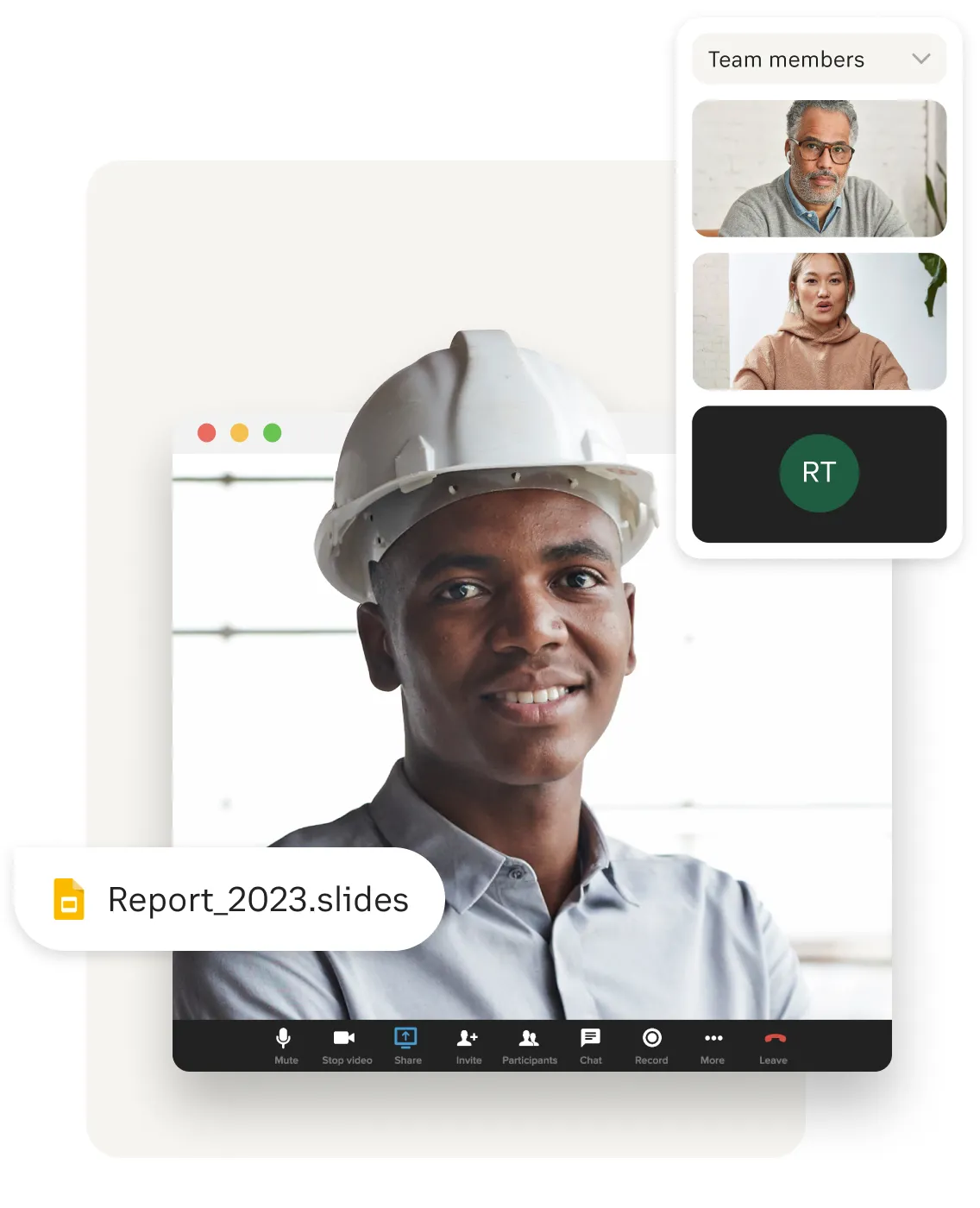 Manufacturing team having an online meeting using RingCentral