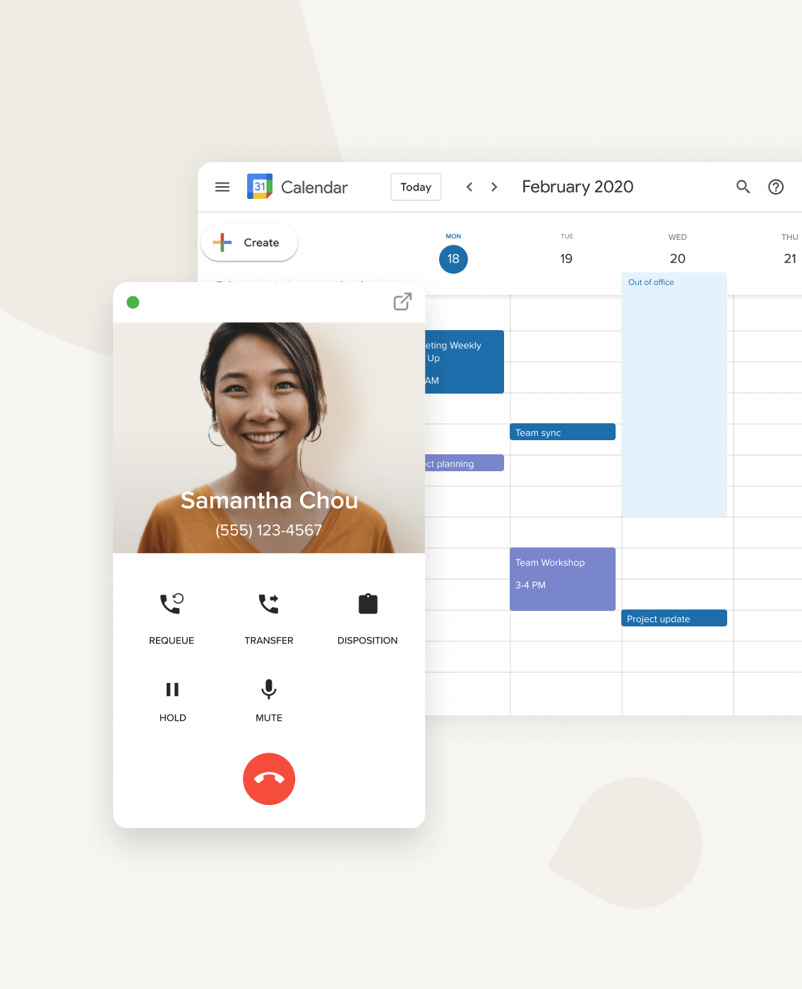 Employee scheduling a meeting via Google Calendar