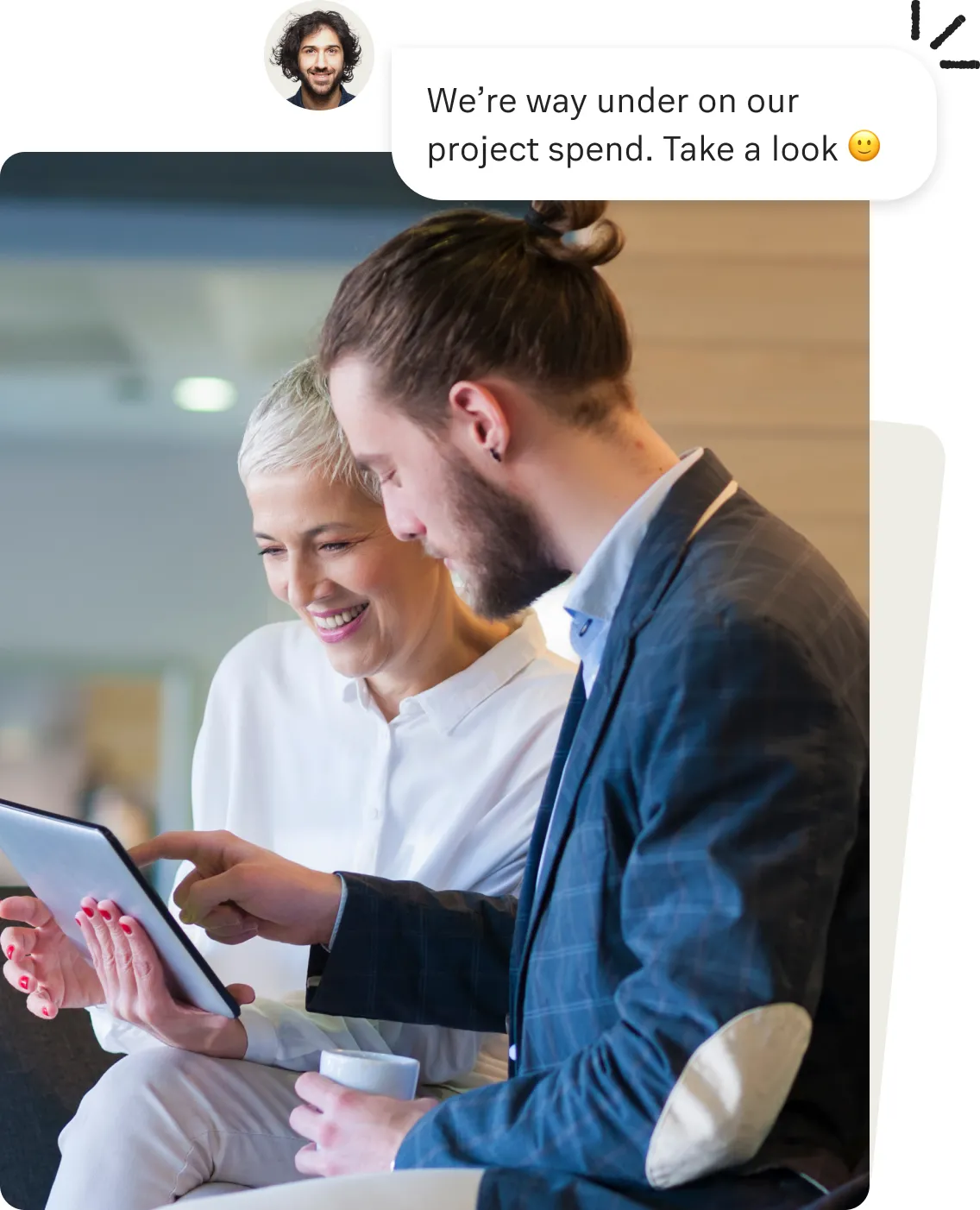 Two people working on a project
