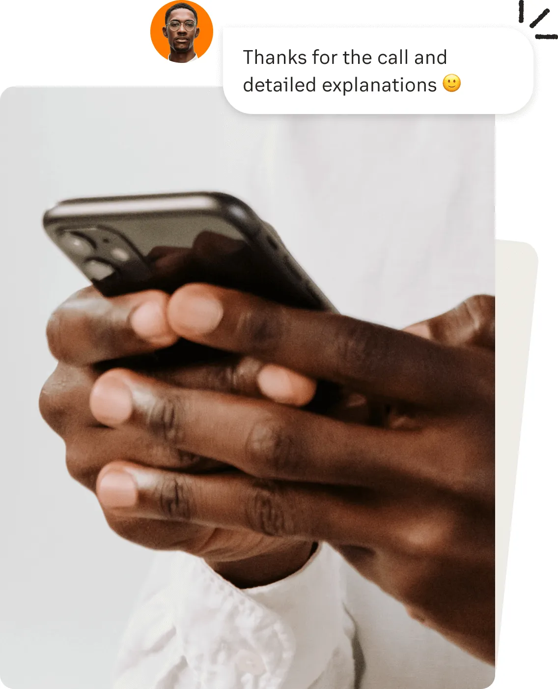 A man sending a message via the RingCentral app
