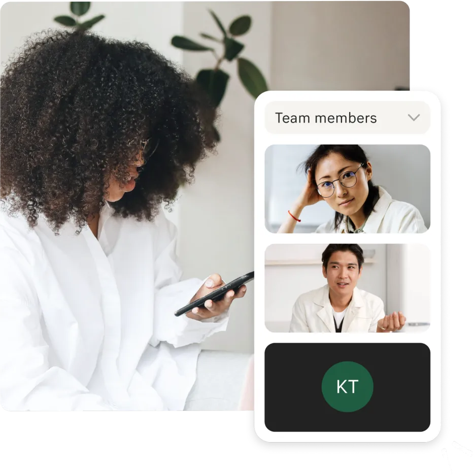 Doctors in a group video call