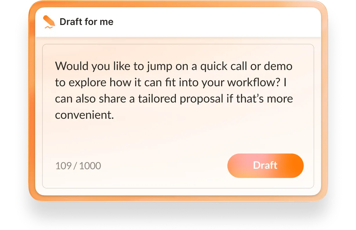 UI showing draft generation capabilities within RingCentral app
