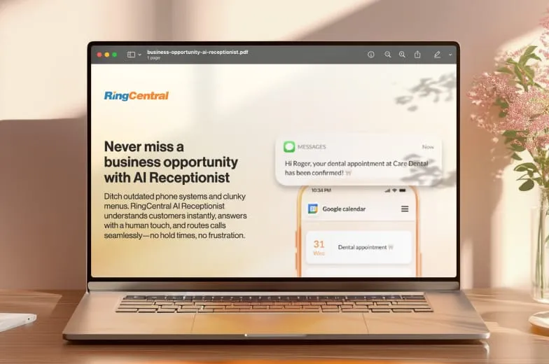 An infographic about RingCentral AI Receptionist