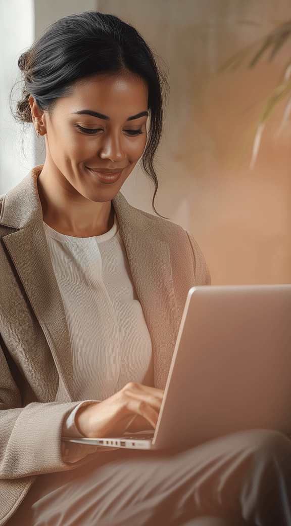 A female employee signing up for RingCentral Referral Program