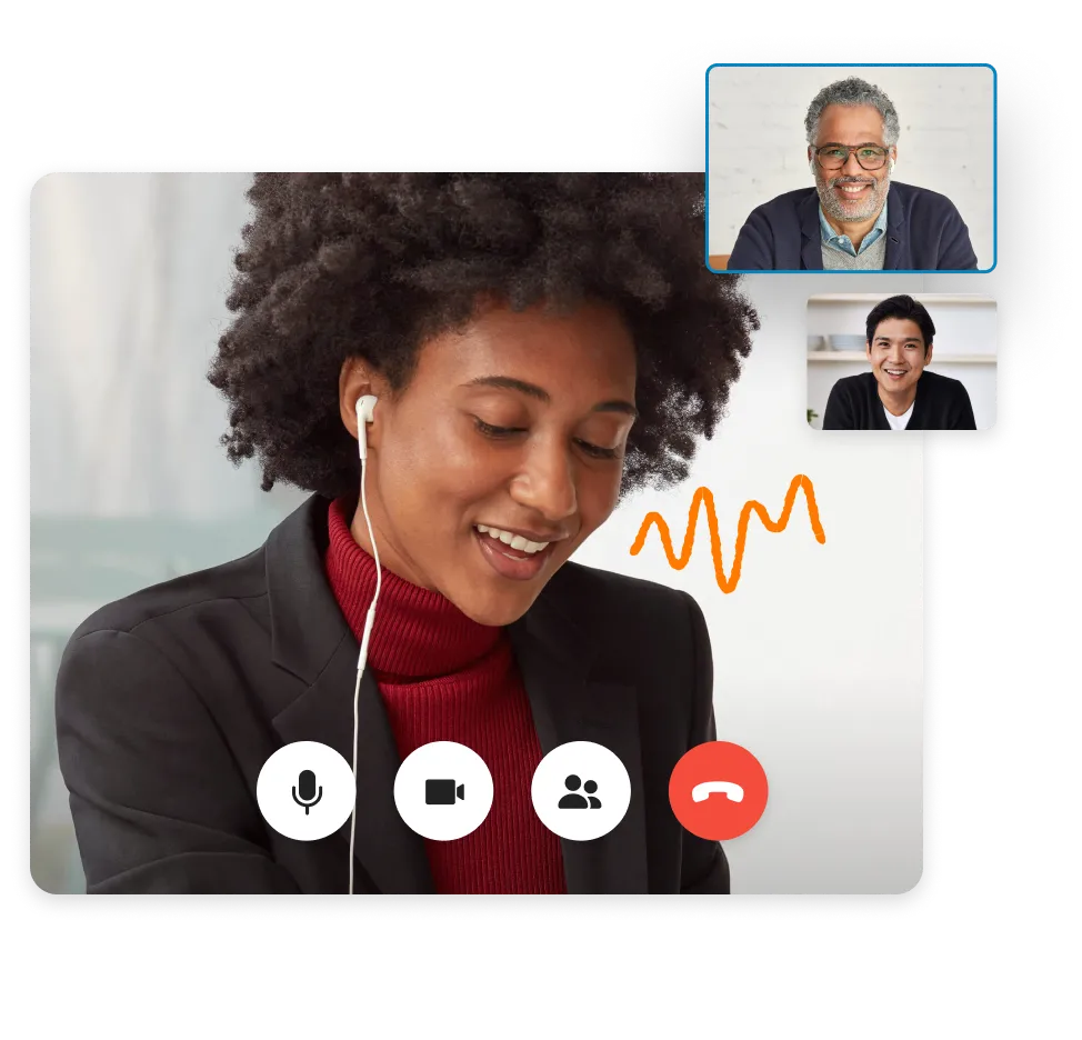 Membres d’une équipe utilisant RingCentral Video avec la messagerie d’équipe