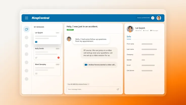 The RingCX agent dashboard