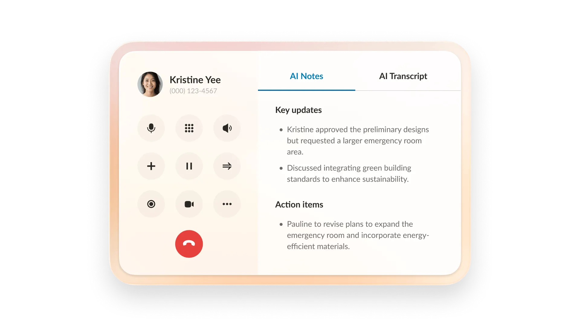 RingEX call Ai notes