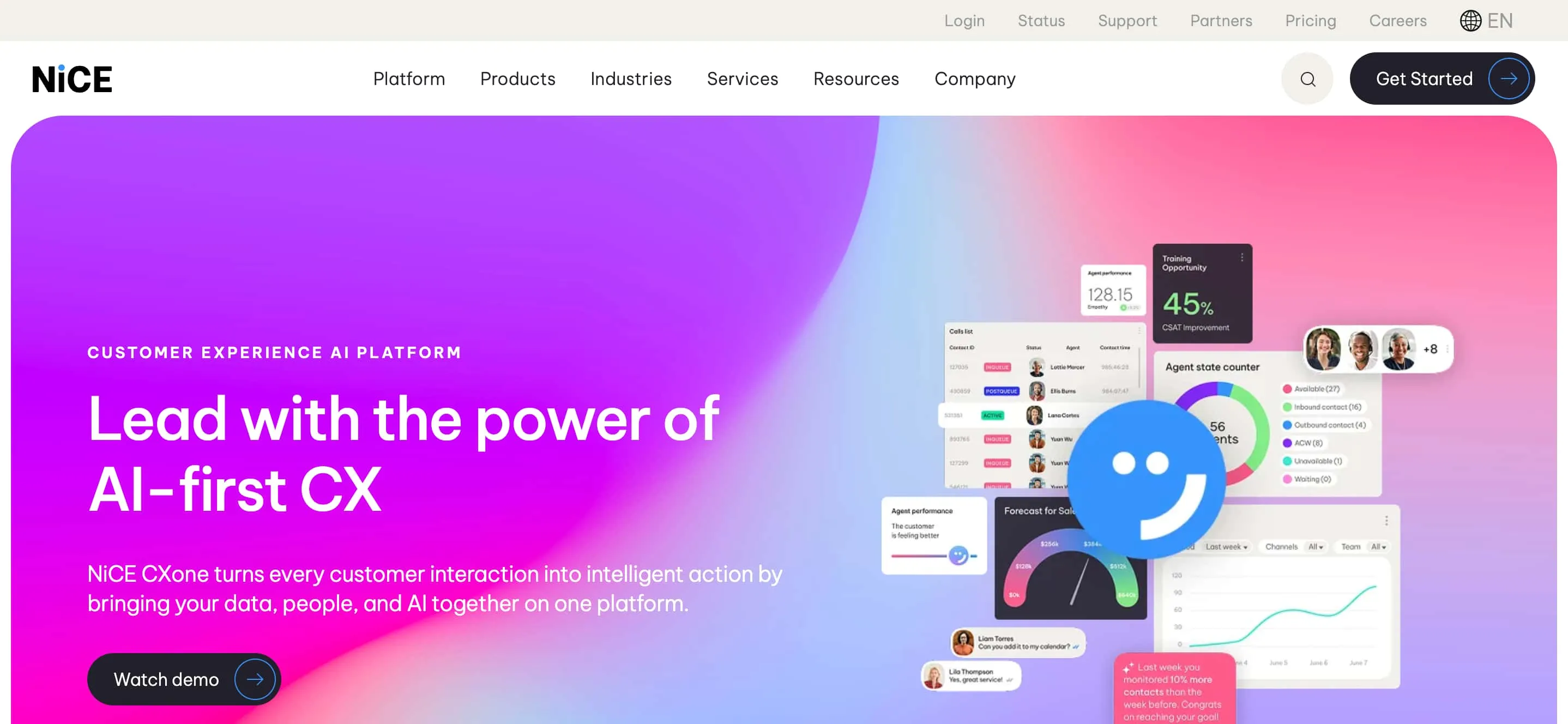 NiCE CXone provides interaction analytics and workforce optimization for large-scale operations