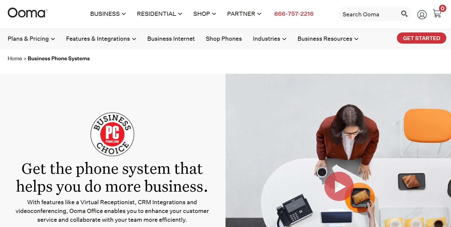 Along with residential lines, Ooma provides business phone systems.